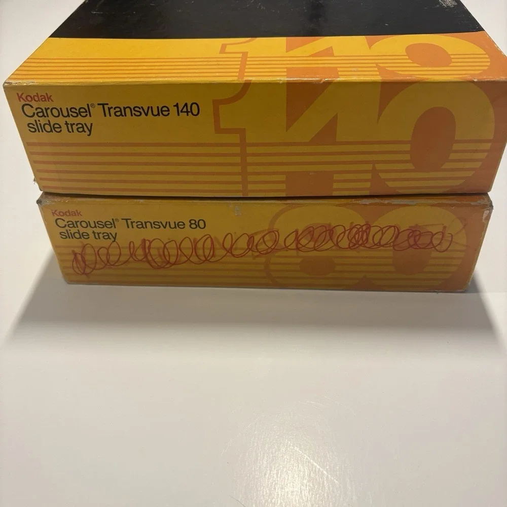 2-Eastman Kodak Carousel Transvue 80 slide tray B80T CAT 104 6093 Vintage 1983